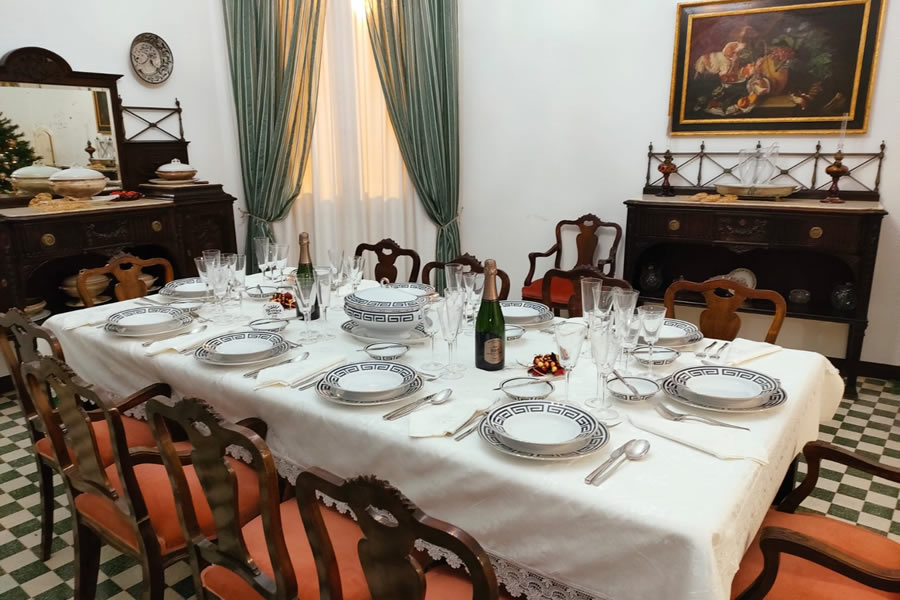 Dining room of the villa